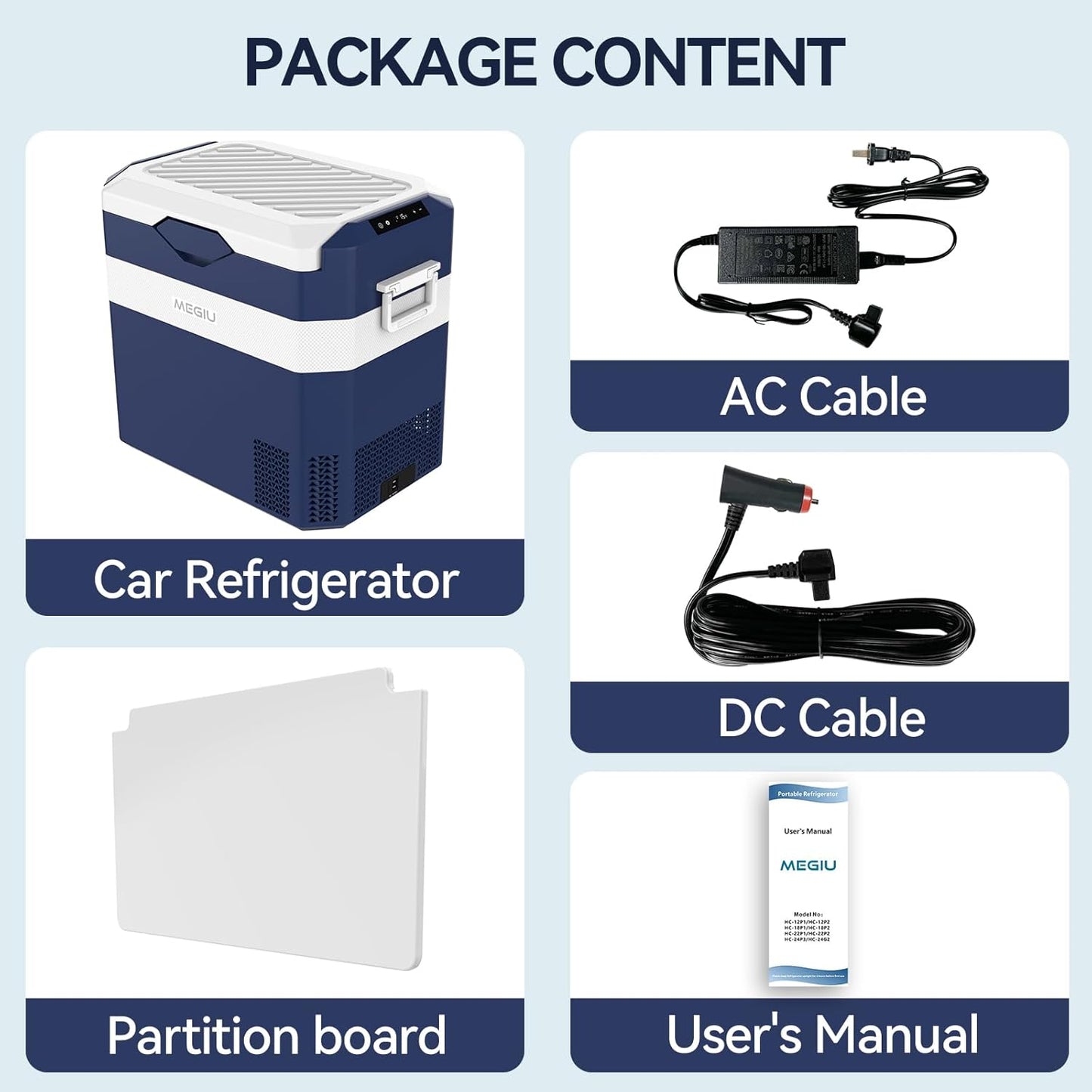 Car Fridge Portable 12V Refrigerator 40 Quart 12 Volt Freezer Compressor Cooler 12V/24V DC 110~240 V AC for Truck Van RV Camper SUV and Home Use (HC-38P5)