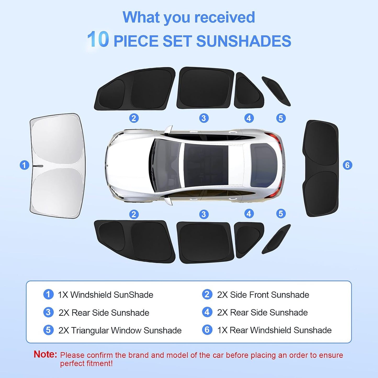 10pcs Car Window Shades for Mercedes Benz GLE 350 450 2020-2024,Windshield Side Rear Full Sunshade,Sun Visor UV Blocking, Privacy Protection and Blackout for Camping Outdoor