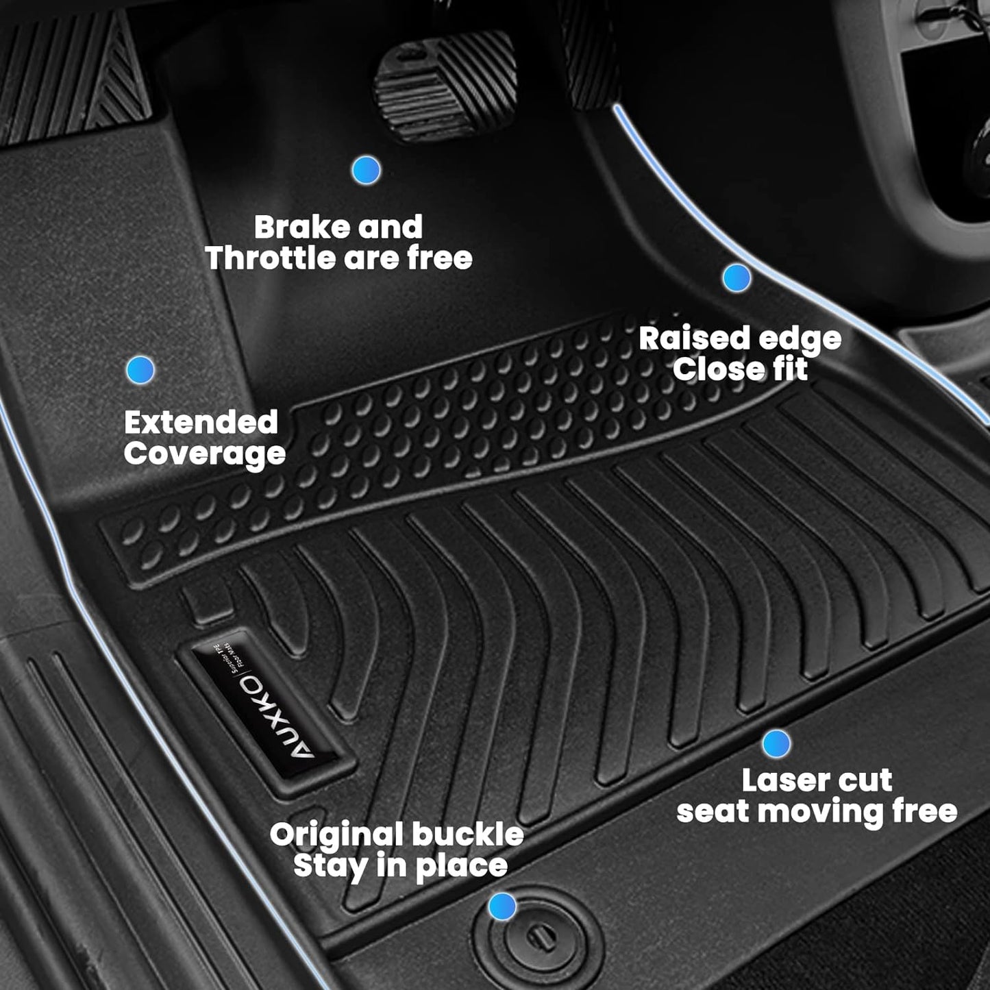AUXKO All Weather Floor Mats Cargo Mat Fit for Honda Accord(Include Hybrid) 2023 2024 2025 TPE Rubber Liners All Season Guard Odorless Anti-Slip Floor Mats Cargo Liner