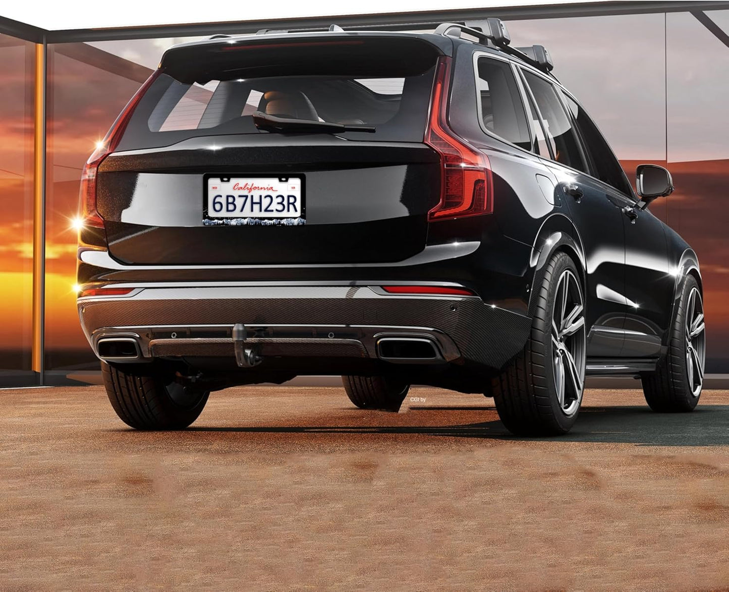 Snow Mountains License Plate Frame Starry Sky Mountain Forest License Plate Holders Funny Stainless Steel Auto Accessory Bracket 2 Hole with Screws for US Vehicles 6x12 Inch