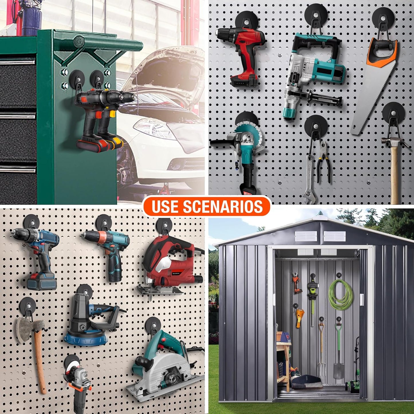 4 Pack Large Strong Magnetic Hooks for Hanging Heavy Duty, 3.5in Neodymium Magnet Storage Utility Hooks, Steel Long Magnetic Holder/Hanger Hook Organizer for Hanging Garage/Garden/Power Tools Black