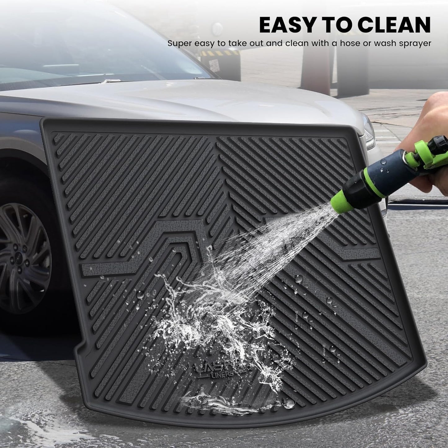 LASFIT Trunk Mat for Lincoln Corsair 2025 2024 2023 2022 2021 2020, All Weather TPE Cargo Mats Custom Fit Cargo Liner Front & Rear Trunk Liner, Black, Easy to Clean