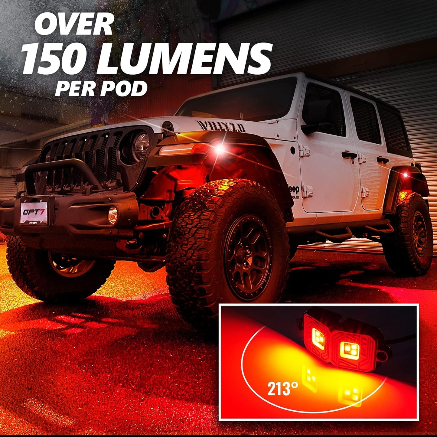 OPT7 Photon RGB LED Magnet Rock Lights with APP & Remote Control, 4 Black Pods Wide Angle Multicolor Neon Underglow Lighting Kit with Extension Wire, IP68 Waterproof for Offroad Truck Jeep RZR ATV UTV