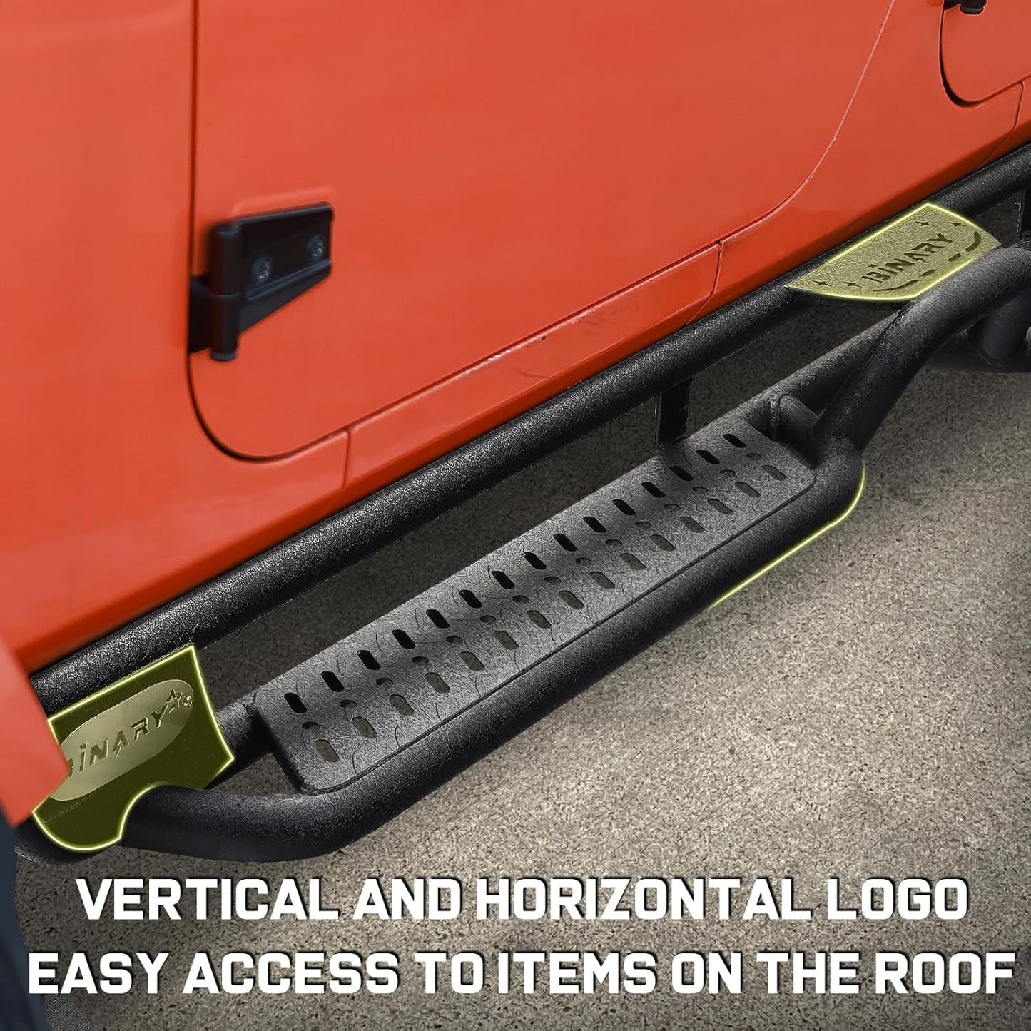 BINARY STAR Running Boards Compatible with Vehicle 2018-2025 Jeep Wrangler JL 4 Doors, 6 Inch Two-Stair Side Steps Truck Nerf Bars, Wrangler JL Carbon Steel Side Steps Truck Step Bars Estribos para