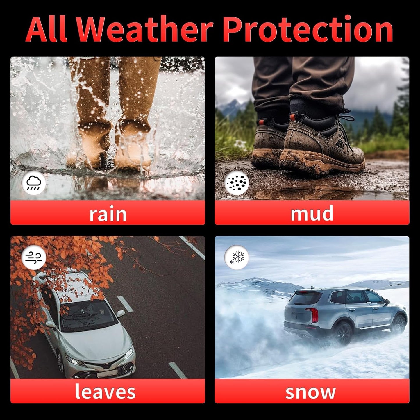 Wayhigh-All Weather Floor Mats and Cargo Mat Set Fit for Hyundai Tucson 2016-2021 TPE Car Mats Waterproof Heavy Duty Rubber Floor Liners for Tucson Tucson Accessories