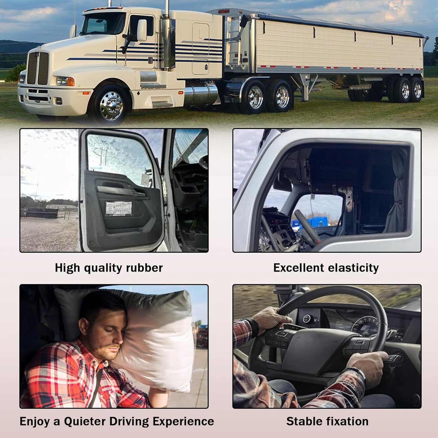 ZONFANT Cab Rubber Weatherstrip Car Door Seal Compatible with Kenworth Vehicle T600 T800 W900 with Superior Sealing and Noise Reduction, Replace#K207-482