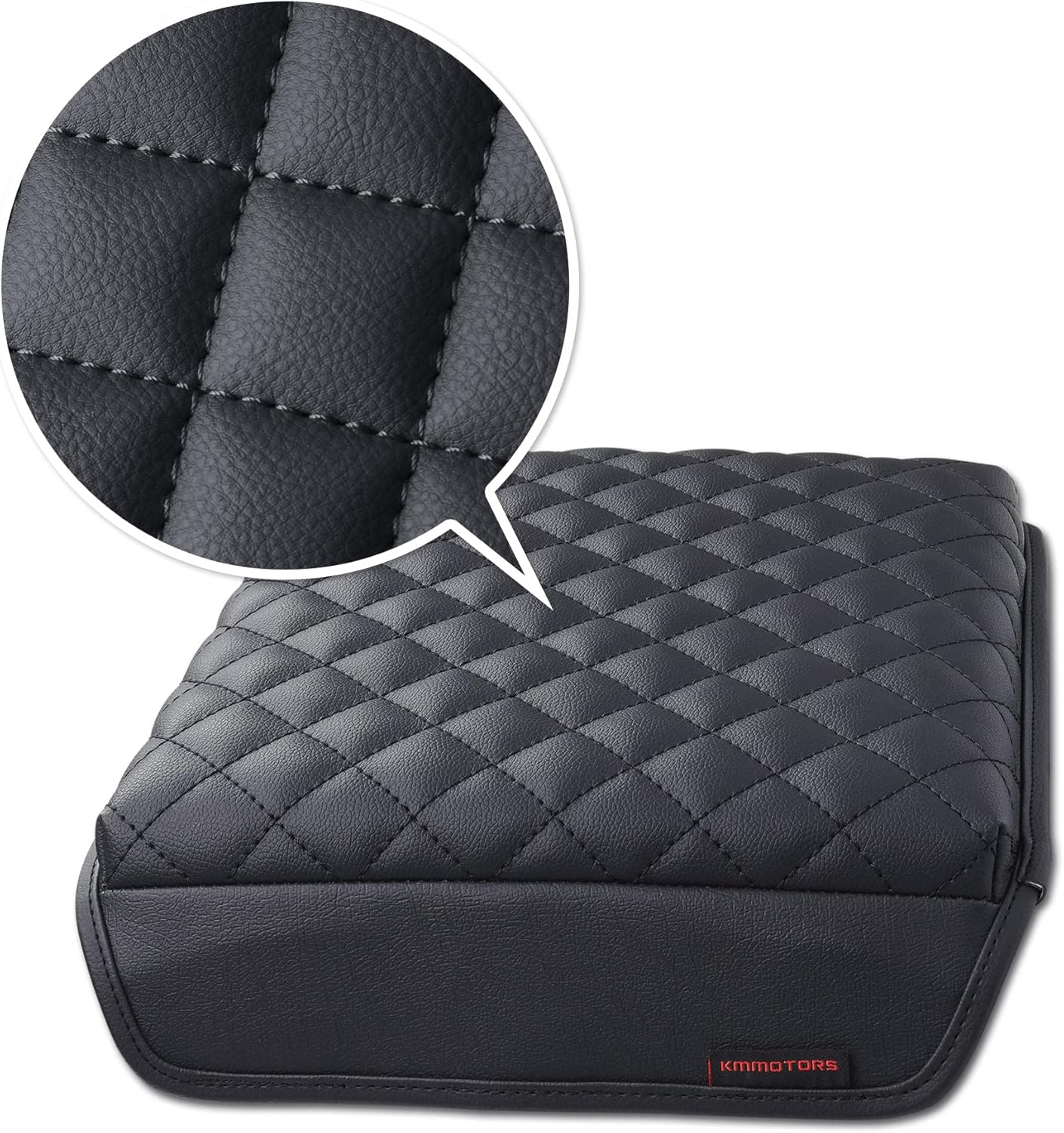 KMMOTORS F150(2021-2023) Center Console Cover with Work Surface, Thick Armrest Cushion, Interior Accessories Car Gadget, Vegan Leather, Armrest Protector (2021~2025, Work Surface Black), F150