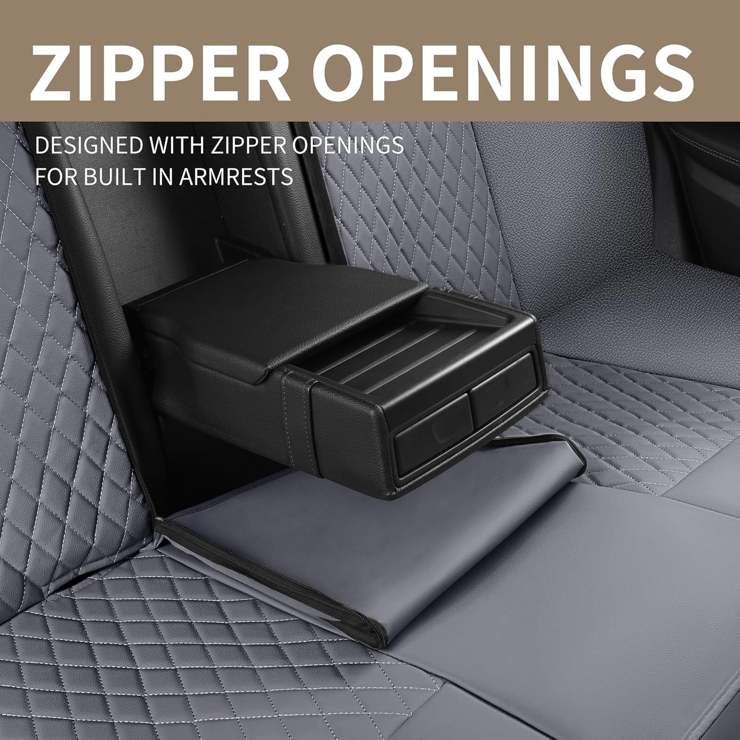 Seat Covers for Car,Breathable and Waterproof Car Seat Covers,Premium Automotive Airbag Compatible Universal Fit for Cars Sedans SUVs Vans and Trucks(Full Seat,Grey,N1)