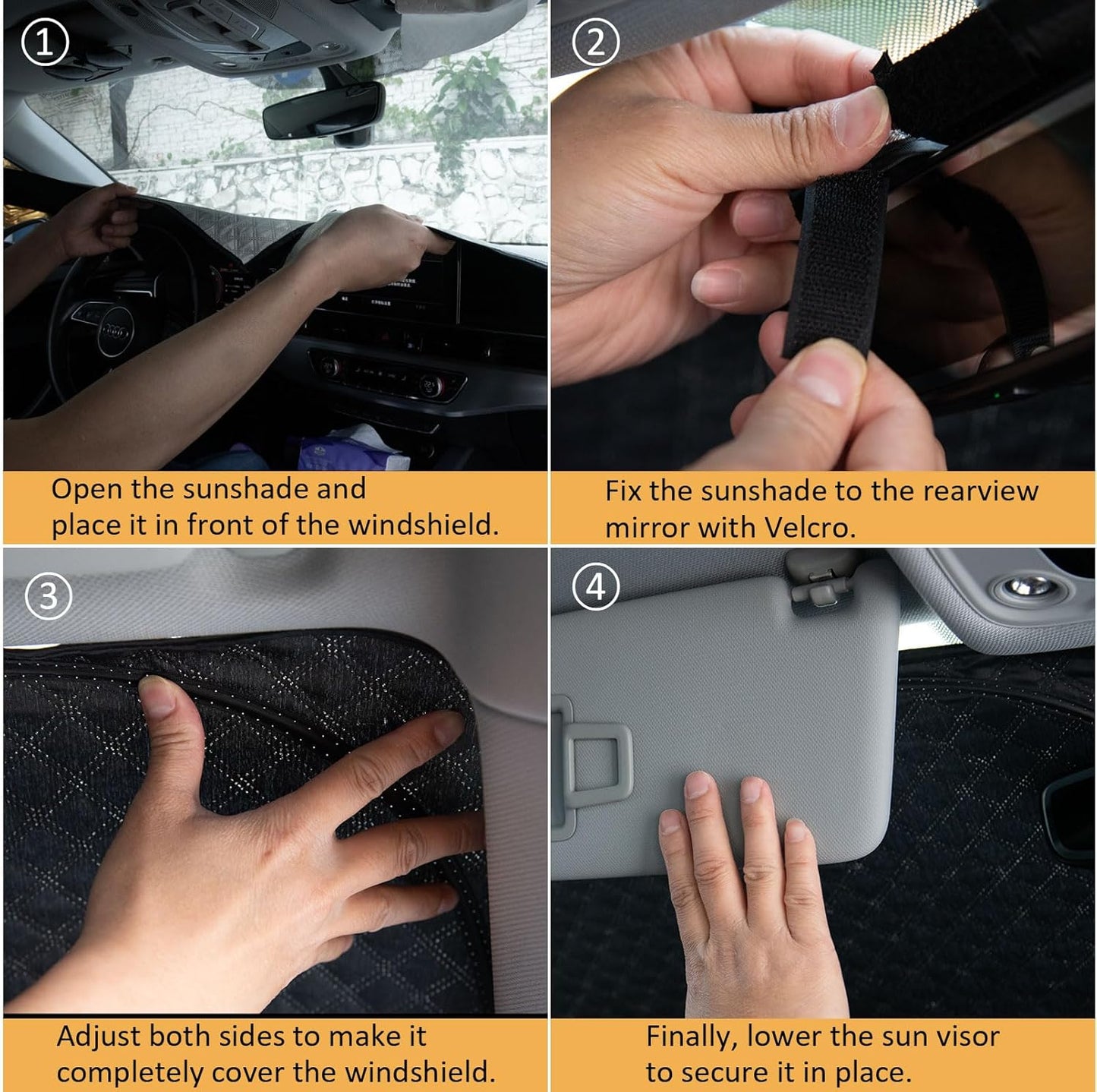 Car Windshield Sun Shade 5 Layers Thick for Ford Edge SUV 2015-2024 2025 - Front Window Sunshade Sun Visor Accessories - Protector Vehicle Reflect UV Sun and Heat