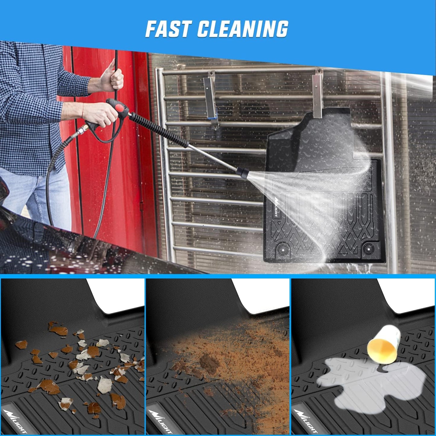 Nilight TPE Floor Mats for 2021 2022 2023 Hyundai Santa Fe 5 Seat (Non-Hybrid),All Weather Custom Fit Heavy Duty Floor Liners