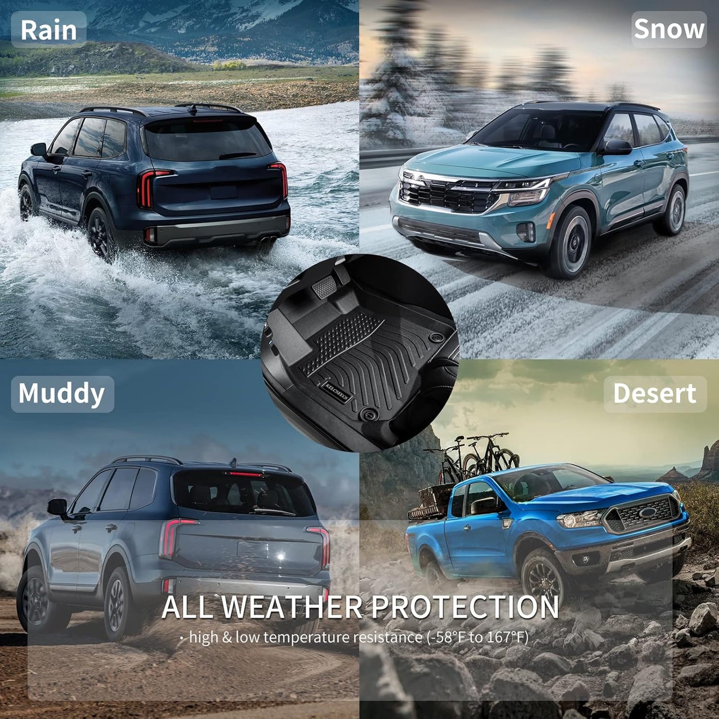 KELCSEECS Floor Mats & Cargo Liner Custom for Audi Q3 2025 2024 2023 2022 2021 2020 2019 Car Mats Automotive Cargo Mat Floor Liners Trunk Mat Q3 All Weather Floor Mats Trunk Liner Black