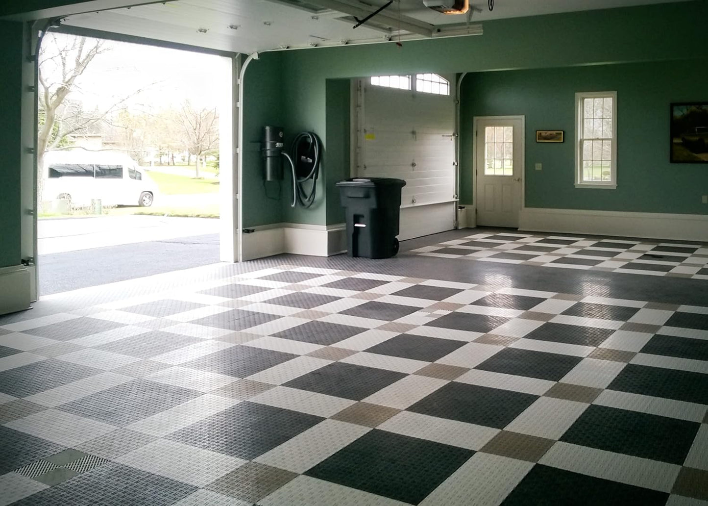 Big Floors GarageTrac Diamond, Interlocking Non-Slip Garage Flooring Tile, Durable, Modular, Heavy-Duty Copolymer, Easy Install (Red, 24 Pack of 12 x 12" Tiles)