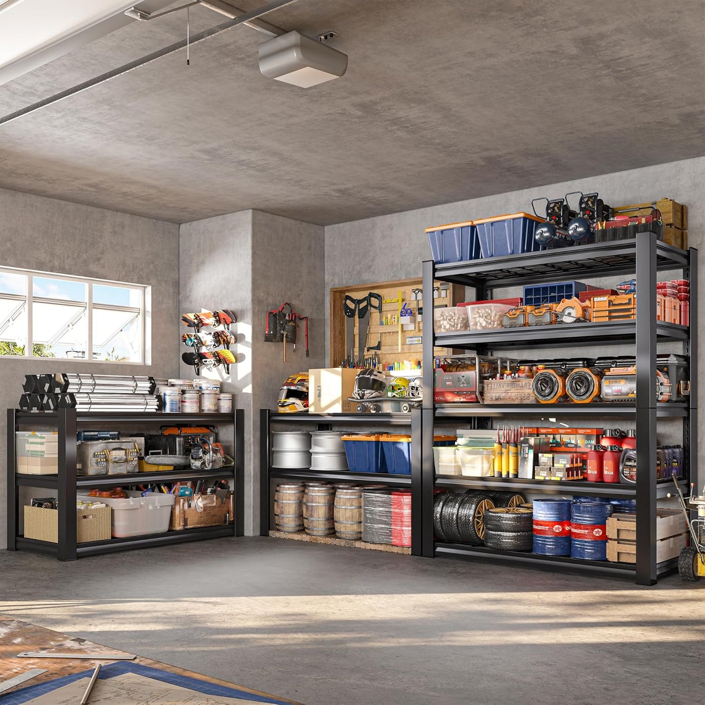 REIBII 3010LBS Storage Shelves 72" H Garage Shelving Heavy Duty Metal Shelving 5 Tier Adjustable Metal Shelves for Storage for Pantry Kitchen Basement 72" H x 35.5" W x 16" D, 2 Pack