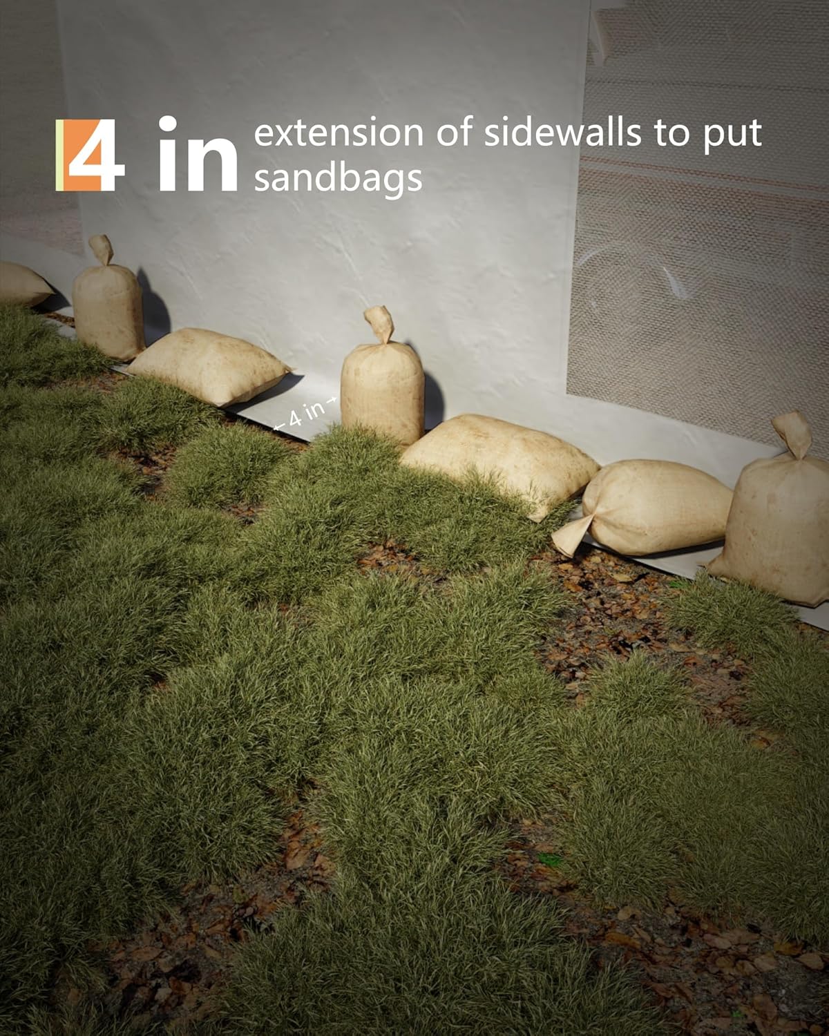 13x25 Ft Carport with 10 Sandbags, Car Port with 220g PE Tarp, 2 Roll-Up Doors, and 4 Windows, for Full-Size Pickups, Bass Boats, Tractors, and SUVs, White