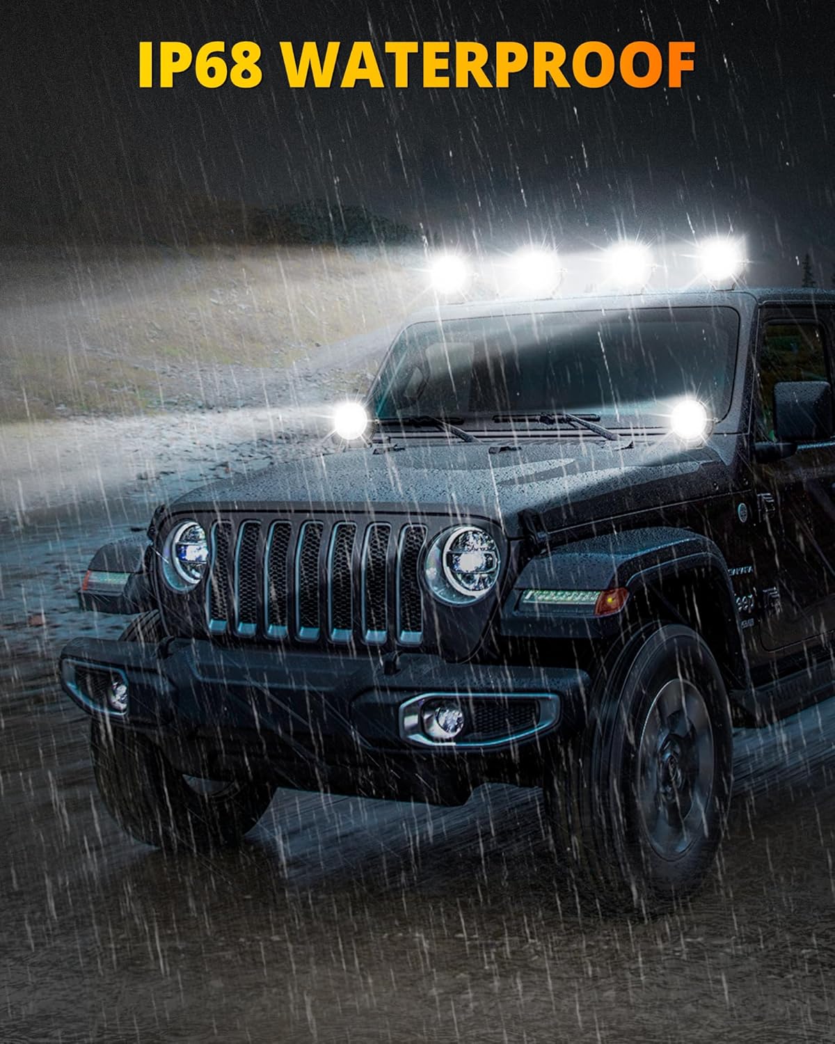 NAOEVO 4 Inch Round LED Pod Lights, 60W 6000LM LED Spot Off Road/Driving/Fog Lights for Truck Car ATV UTV Boat Motorcycle, 2-Pack (White)