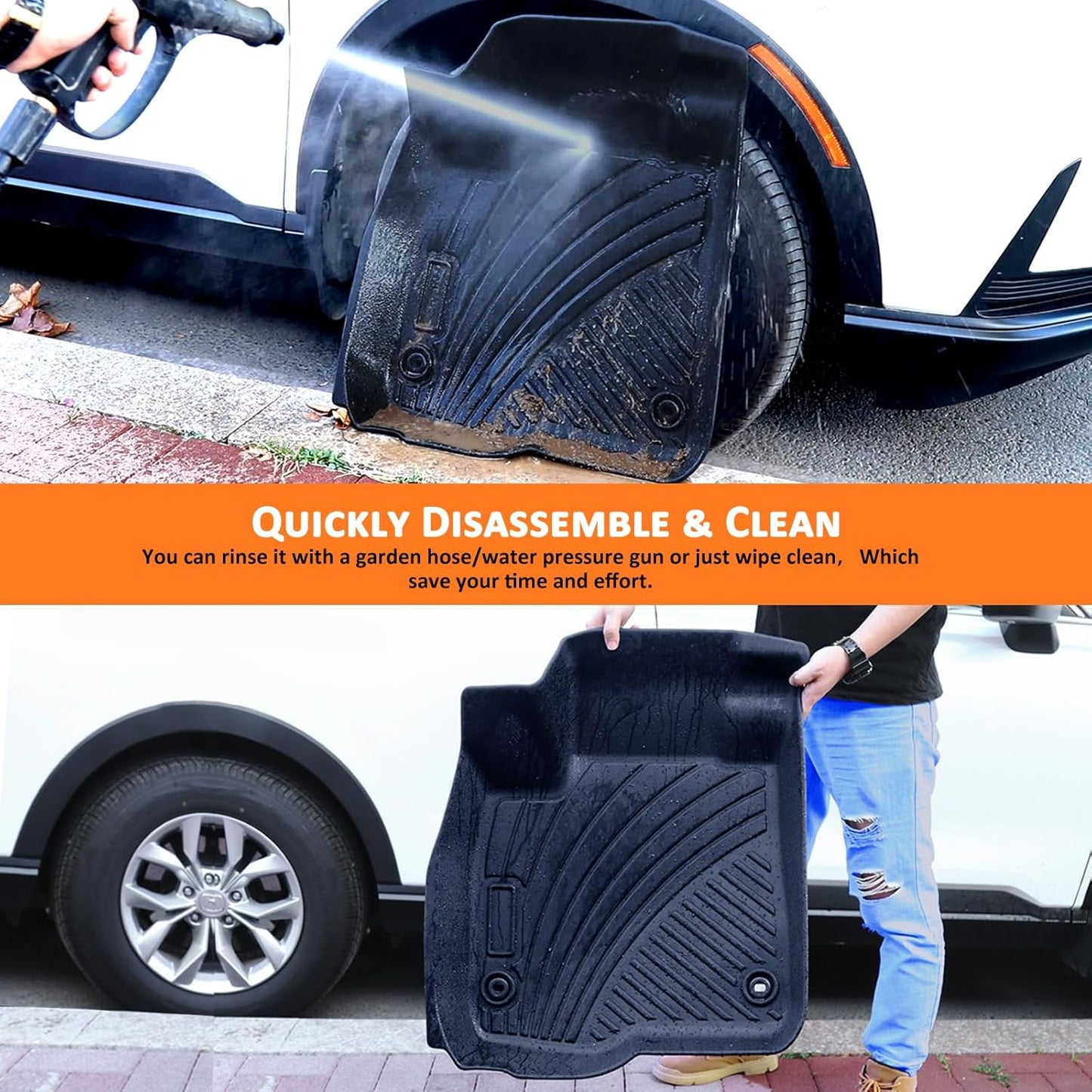 Binmotor-Floor Mats with Cargo Liner for Hyundai Tucson 2022-2025(Only for Gas Models), Tucson All Weather Car Floor Mats, Cargo Mat Rubber Liners Accessories for Hyundai Tucson Petrol Models