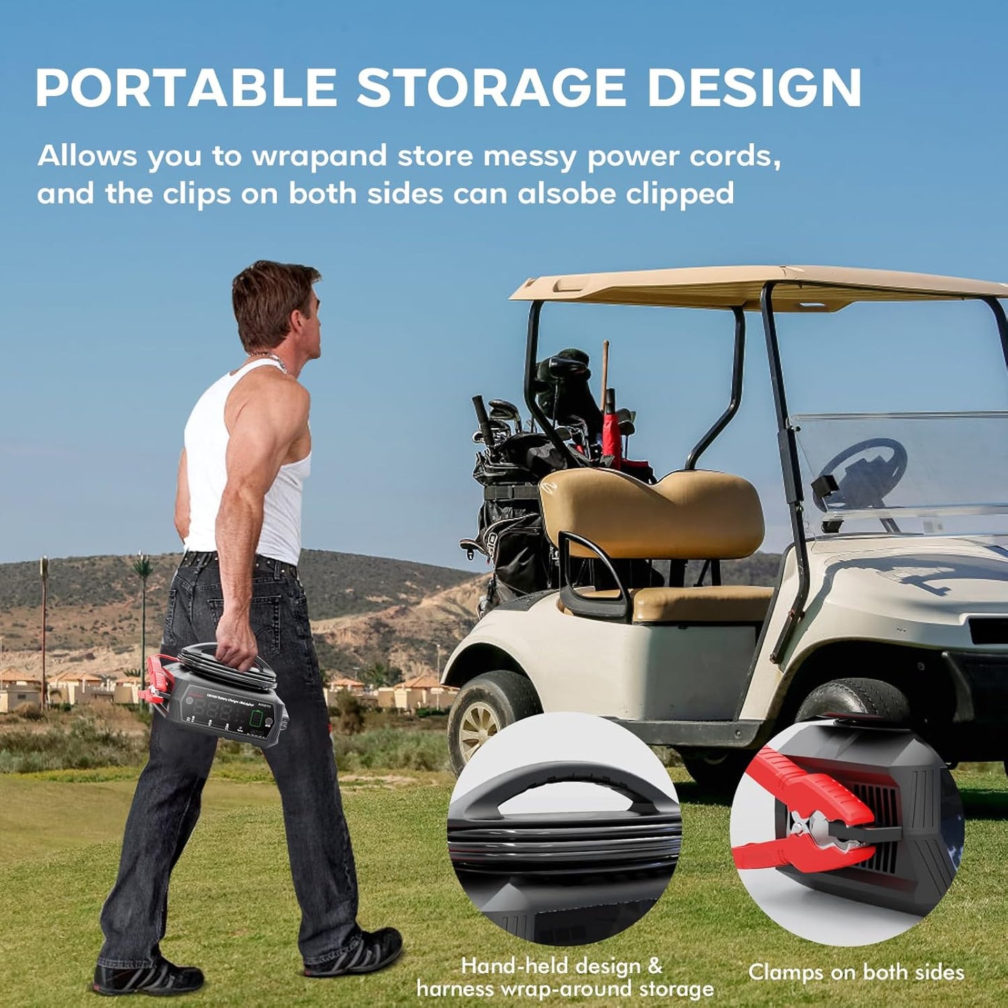 Golf cart Battery Charger, 48V 13A and 36V 18A Trickle Battery Charger,48 Volt Golf Charger,for EZGO RXV&TXT Smart Charger,Lithium,LiFePO4,Lead-Acid AGM/Gel/SLA..BatteryCharger,3-Pin (Delta-Q)