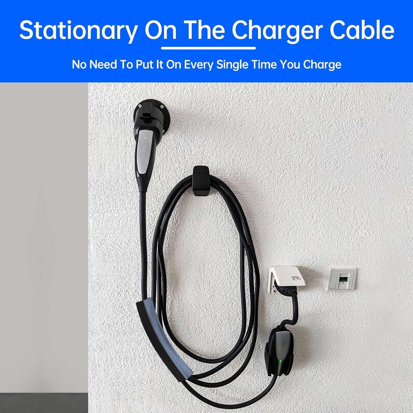 EV Charger Cable Protector, Garage Door Pass Through, Electric Car Charging Cable Protector, Heavy-Duty Soft Rubber, ID 21mm, for Tesla Gen 2 (Model 3/Y/X/S) and J1772 Wall Connectors