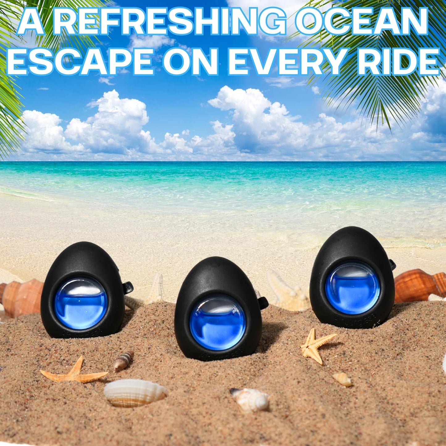 Air Jungles Car Air Freshener Vent Clip 4 Count, Variety Pack, New Car, Honey Peach, Lavender, Ocean, 4 ml Each, Long-Lasting Car Odor Eliminator, Up to 120 Days Freshness for Auto