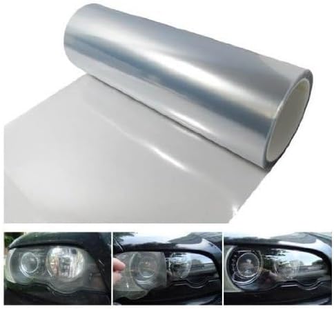 12 by 48 Inches Self Adhesive Headlight, Tail Lights, Fog Lights Tint Vinyl Film (12 X 48, Clear)