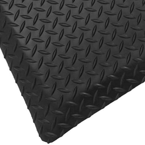 Rhino Mats, American Classic Diamond Anti-Fatigue Mats, Industrial Ergonomic Comfort Standing Mat for Work, Home, Garage, Office, Kitchen or Anywhere (Black 1" Thick, 4 FT. x 17 FT.)