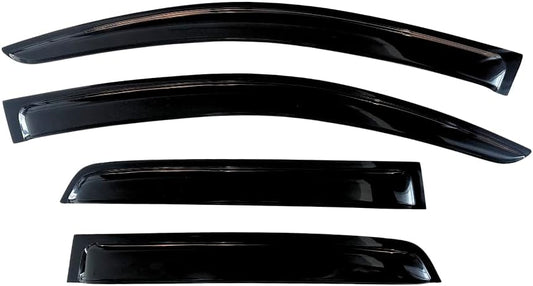 KPY Window Visor Compatible with Nissan Frontier Crew Cab 2022-2024, 4PC Rain Guard Side Window Vent Deflectors Tape-On Style, 2022 2023 2024