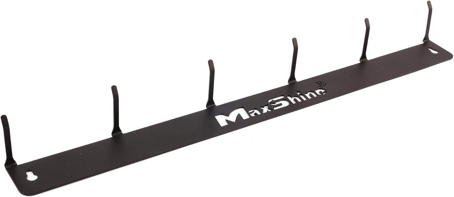 Maxshine Universal Detailing Brush Hanger - 6 Organizer Hooks, Lightweight Wall-Mounted Design for Auto Detailing Supplies, Ideal for Garage & Mobile Use (Logo, 2, Count)