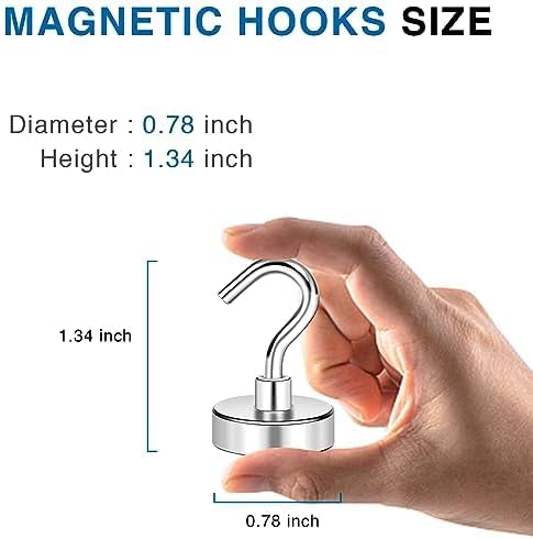 LOVIMAG Magnetic Hooks for Cruise Cabins, 40lbs Magnetic Hooks for Classroom, Strong Magnets with Hook for Hanging, Neodymium Magnet Hook for Fridge, Ceiling, Locker, Camper, Travel-25 Pcs
