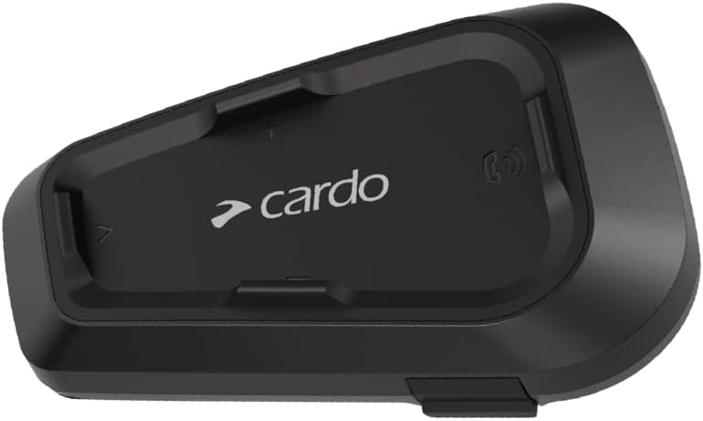 Cardo Systems Spirit HD Motorcycle Bluetooth Communication Headset, 2-Way Bluetooth, Thin 40mm Speakers, Waterproof, Universal Connectivity - Single Pack