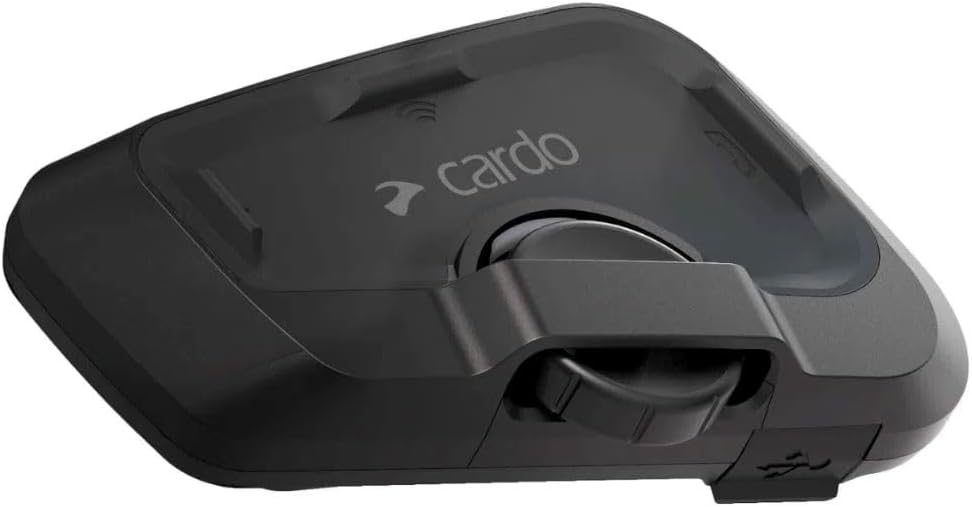 Cardo Systems FREECOM 2X Motorcycle 2-Way Helmet Bluetooth Communication System Headset Intercom, Universal Bluetooth Connectivity, Waterproof, 40mm Speakers - Single Pack