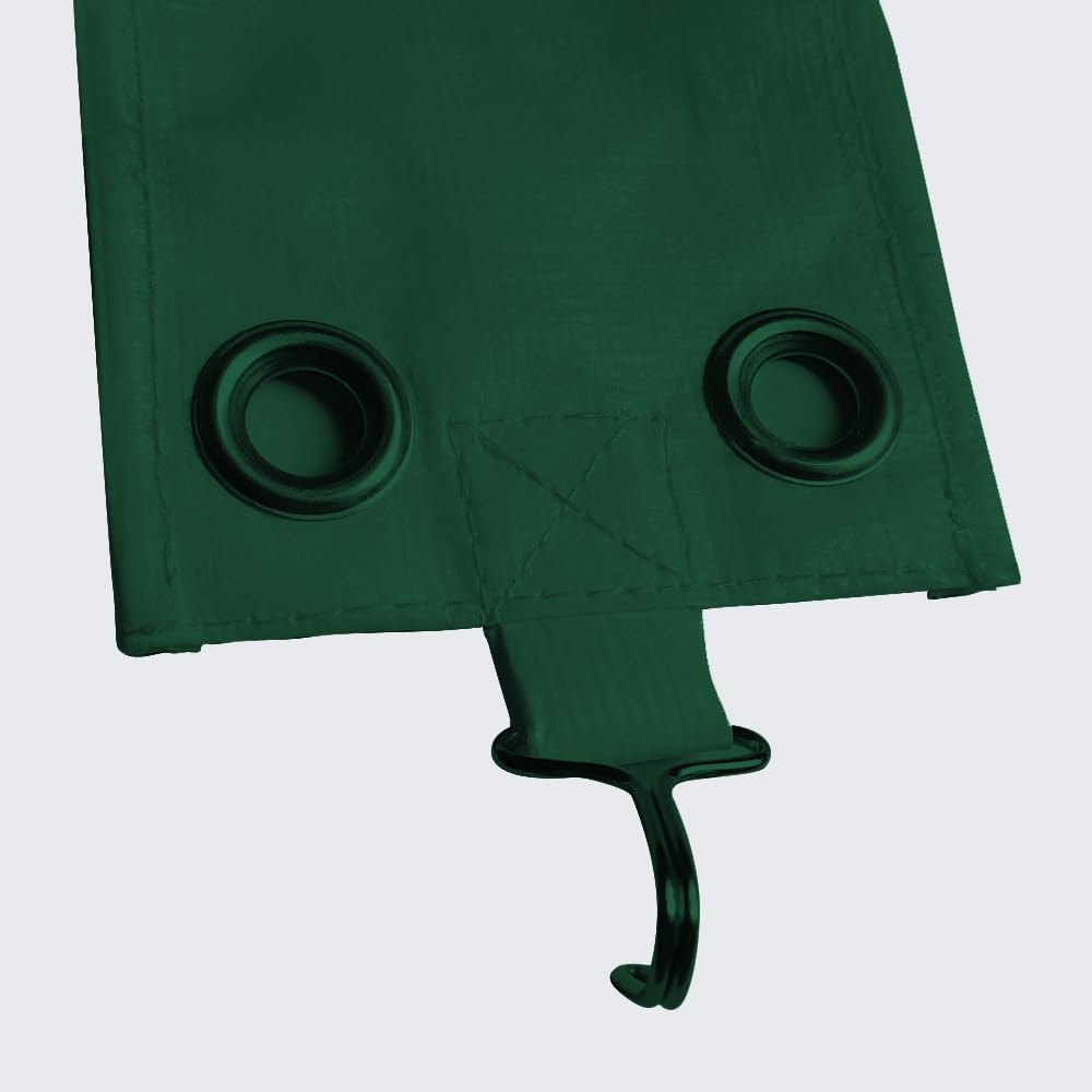 Rutile 12 x 20 FT Carport Replacement Cover, Heavy Duty Car Tarp Canopy Tent Garage Top Shelter Cover with Fabric Leg Pole Skirts and Ball Bungees Green (Only Top Cover, Frame is not Included)