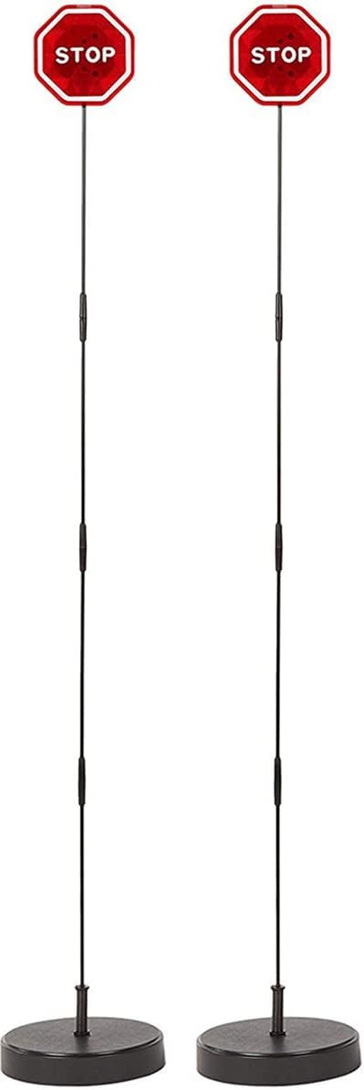 OCESTORE Garage Parking Assist Led Flashing Garage Parking Sensor Perfect Target Indicator Parking Flashlight System with Adjustable Height Guide LED Stop Sign Bumper Sensor, Red (2 Pack)