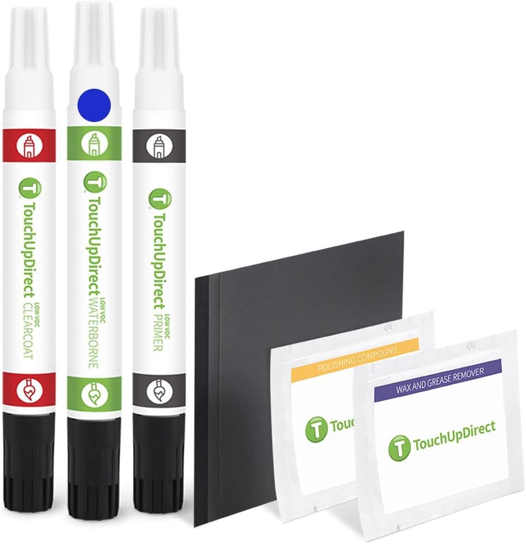 TouchUpDirect 8W7 Blue Crush/Dark Blue Metallic for Toyota Exact Match Touch Up Paint Combo - Platinum Package