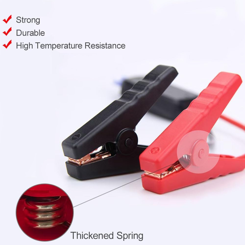 Jumper Cable Clamps Compatible with Mil.waukee M18, Silicone wire 6FT 8AWG Cable,18V Battery Jumper Starter for Mid-Size Cars Light Trucks Car Jump Starting Using Tool, 392 ℉ (200℃)