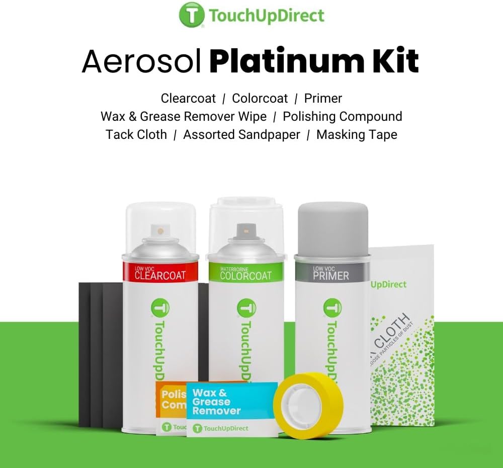TouchUpDirect 8X8 Blueprint Compatible with Toyota Exact Match Touch Up Paint Aerosol - Platinum Kit