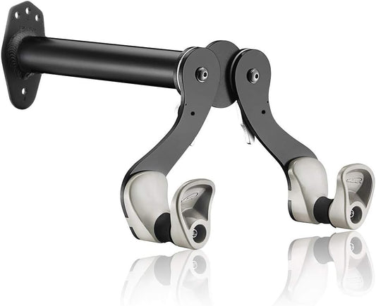 Ibera Bike Wall Mount - Secure Bike Storage up to 18kg with Adjustable Frame Holder & Soft Rubber Cradles - Garage Bike Rack for Road, MTB, Kids, Hybrid Bikes - Easy Installation & Space-Saving Design