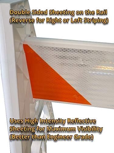 Type 1 A-Frame Plastic Barricade with Reflective Double Sided 4 Foot Rail-A Frame legs and Rails ship separate.