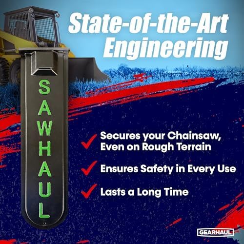 SawHaul Universal Tractor Chainsaw Holder - Made in Kansas USA - Fixed Mount Chainsaw Carrier (20" Green) Compatible w/All Brands