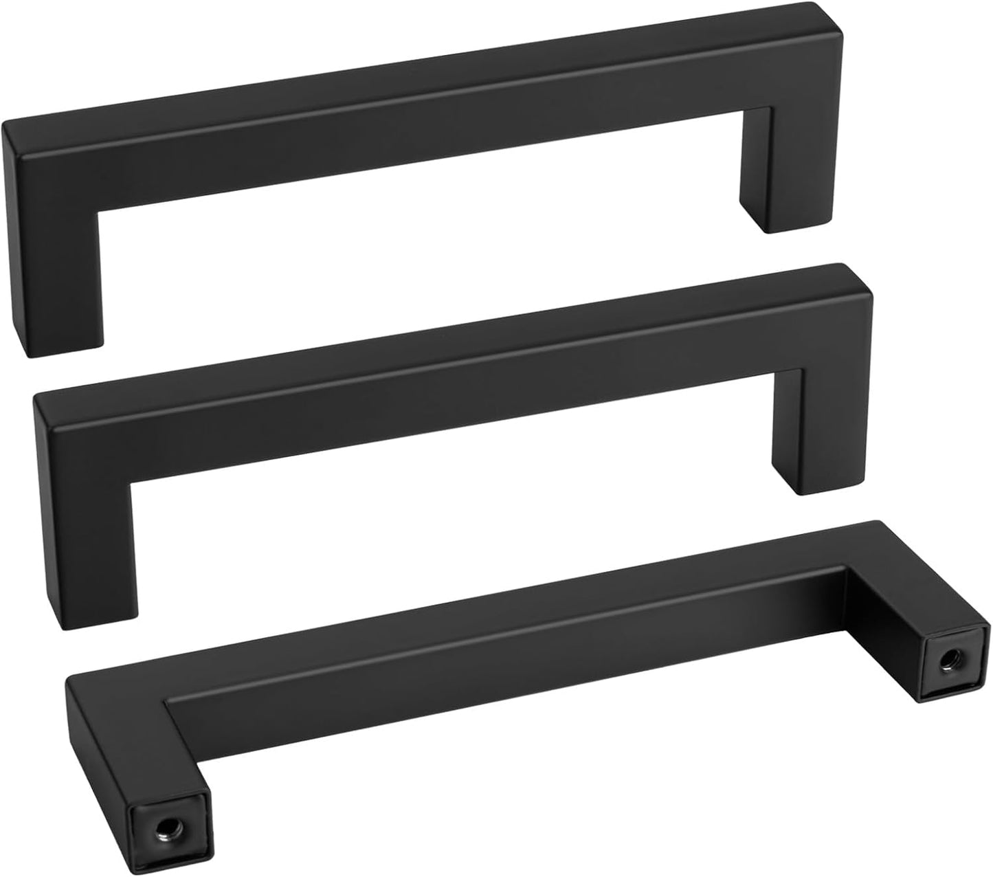Goldenwarm 45 Pack Black Modern Cabinet Hardware - LSJ12BK115 Cabinet Pulls 4-1/2 inch Hole Centers