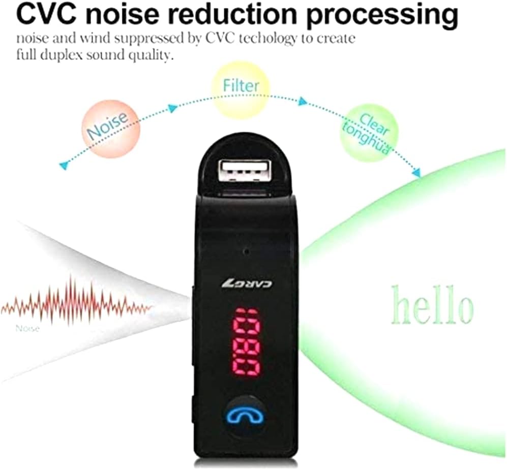 Bluetooth FM Transmitter for car,TIANSHILI handsfree Bluetooth Receiver Car Kit with Mic/TF Card/USB Drive/AUX Play for iPhone,iPad and Other Android Phones-Black