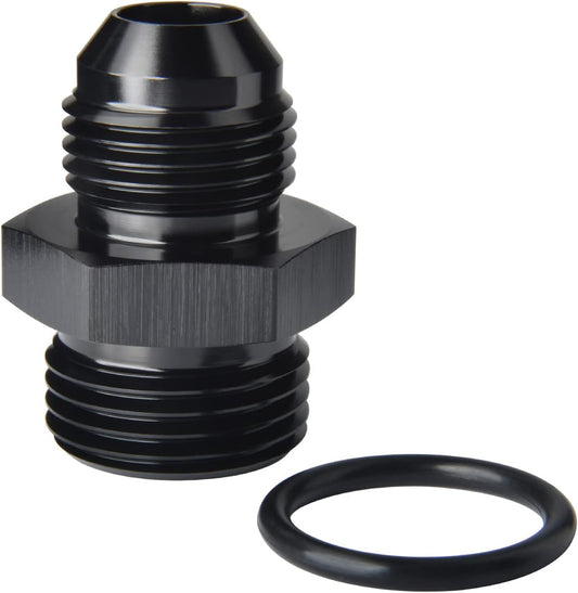 10AN Male Flare to 12AN ORB O-ring Boss Fuel Pump Rail Adapter Fitting Aluminum Black