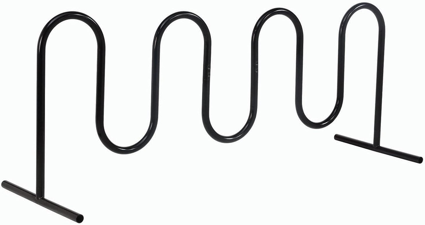 Global Industrial 94" L Wave Bike Rack, Free Standing, 9-Bike Capacity, Powder Coated Steel, Black, Commercial Bike Rack for Stores, Parks, Schools and More