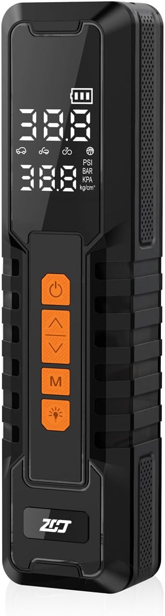 Tire Inflator Portable Air Compressor, 150 PSI Air Pump for Car Tires, 6000mAh Battery (P108-150PSI-LED)