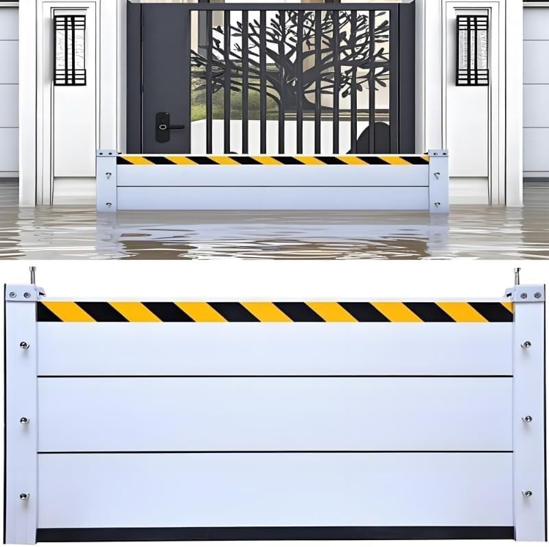 Flood Barriers for Home Exterior,Aluminum Alloy Outdoor Garage Doors Water Barriers for Flooding(H23.6Inch,L5.5FT)
