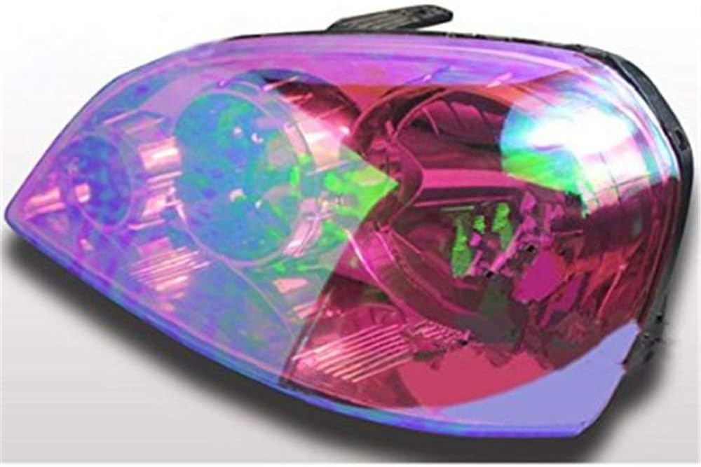 LED LIGHT 12 by 48 inches Self Adhesive Shiny Chameleon Headlights Tail Lights Fog Lights Films,Film Sheet Sticker,Tint Vinyl Film with Gift Knife and Hand Tool (Purple)
