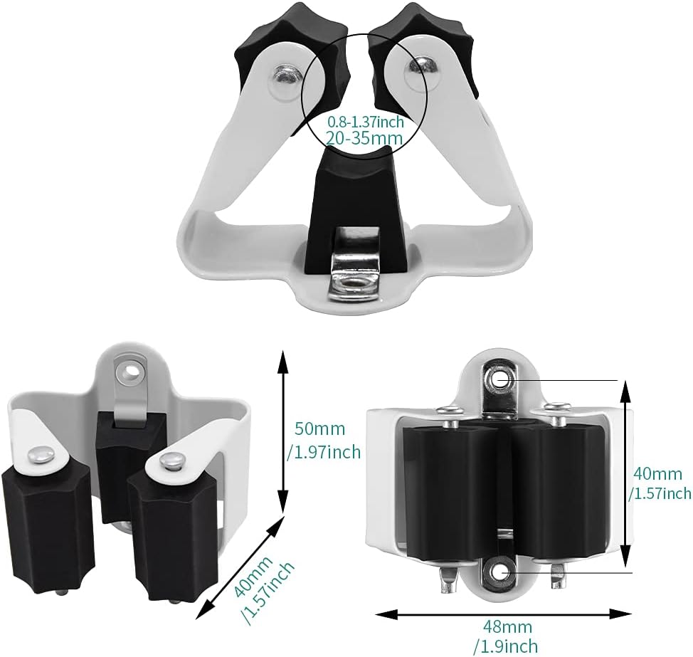 3-H Broom Hanger,Mop Holder Wall Mount 20 Pack, Broom Holder Wall Mount for Hanging and Organizing Shovel,Rake,Brush,Yard Tools in Kitchen,Laundry Room,Bathroom,House(black)