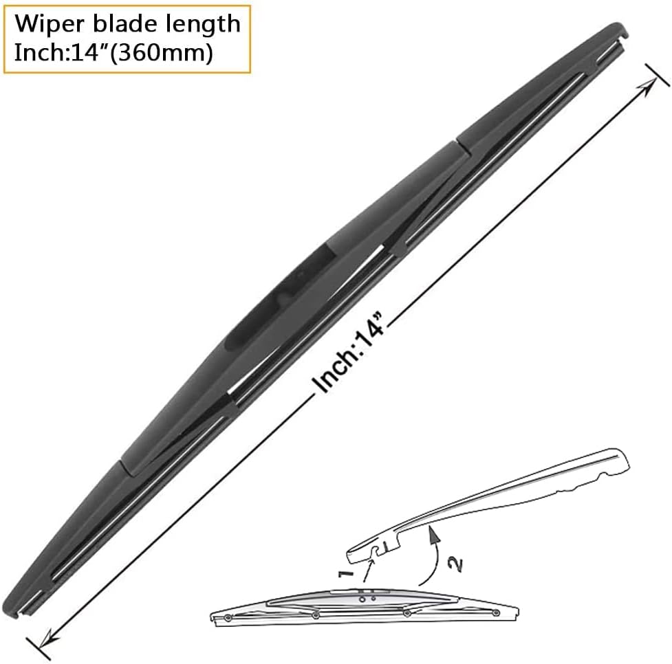 AUTOBOO 26"+20" Windshield Wipers with 14" Rear Wiper Blade Replacement for Ford Edge Lincoln MKX 2007-2015 -Original Factory Quality (Pack of 3)