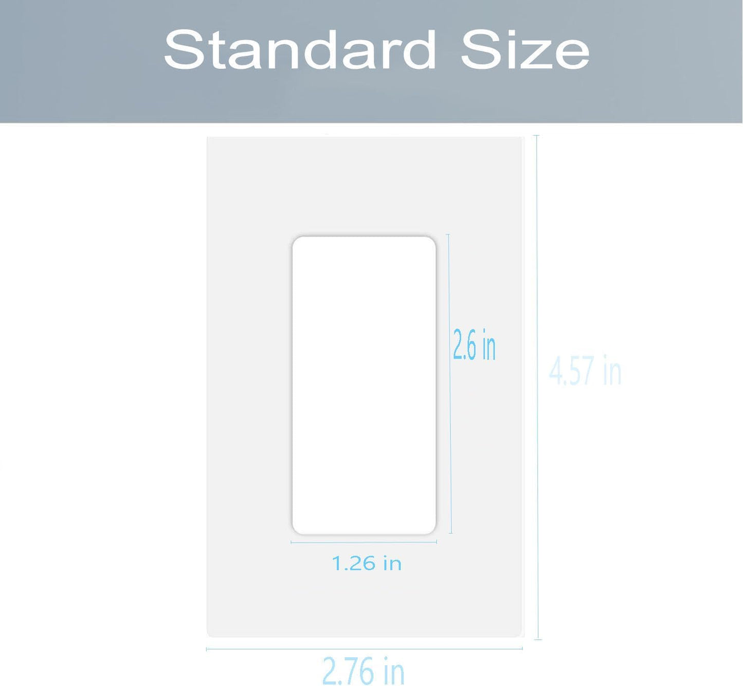 1-Gang Screwless Decora Wall Plate Cover Single Switch Outlet Electrical Faceplate for Light Switch, Smart Switch, Receptacle, Dimmers, USB Outlet, GFCI, Child Safe Cover Plate, White (10-Pack)