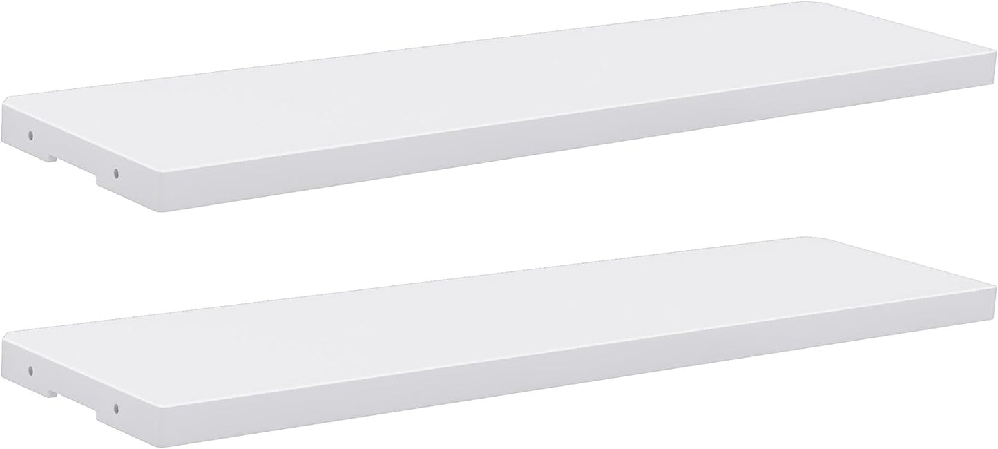 DWVO 2-Pack Resin Storage Shed Shelves, Fit for 35 Cu. Ft. Horizontal Shed 4.3x2.5x3.4 FT, 47" x 12.6" Waterproof Shelves with 8 Screws, 44 lbs Capacity, Easy to Assemble, Gray