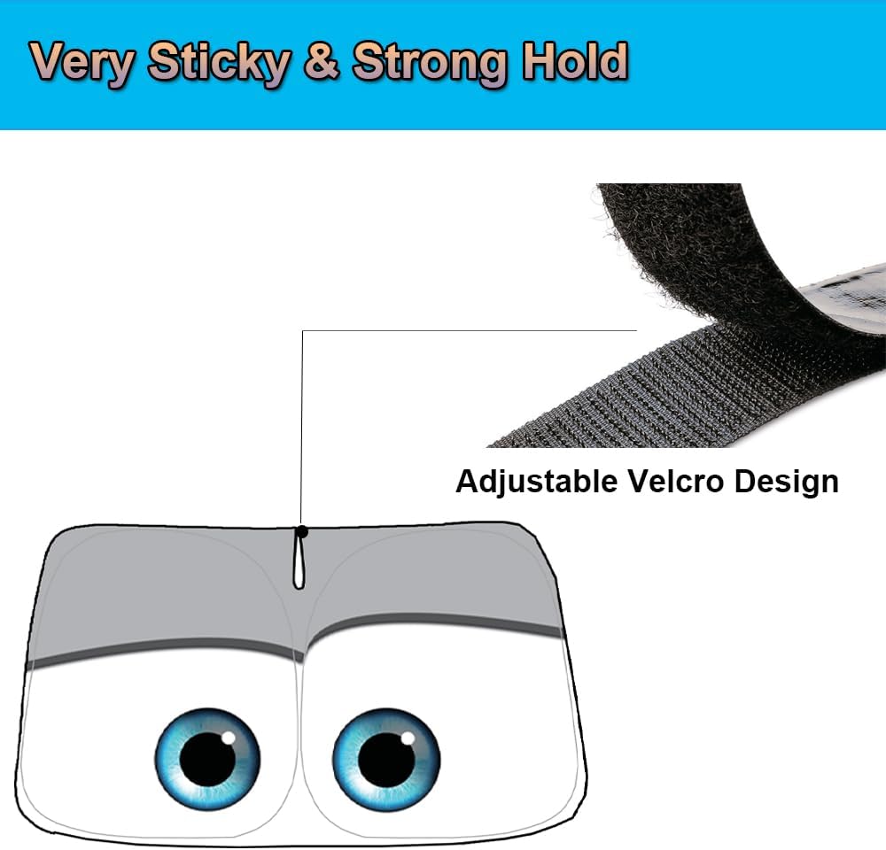Gven Sunshade for Tesla Model Y Accessories 2025 Funny Eyes Windshield Sun Shade Car Front Window Shade for Tesla Model 3 Accesssories Dual-Sided Versatility (Grey Eyes)